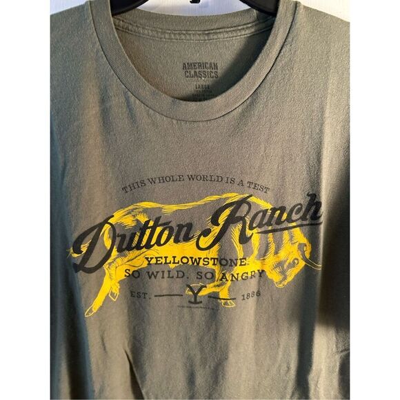American Class Yellowstone Dutton ranch t-shirt large green - Picture 4 of 8